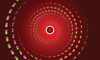 Abstract Orange dotted spiral vortex on a colorful background Swirl pattern dots vector illustration