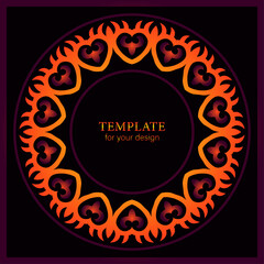 Frame with classic ornament. Geometric frame with gradient can be used for backgrounds, motifs, textile, wallpapers, fabrics, gift wrapping, templates. Vector