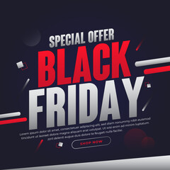 Black Friday super sale social media banner and background template