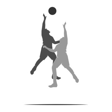 basketball players jumping for ball silhouette clip art preview