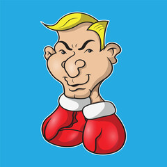 illustration vector graphic of a face and boxing gloves