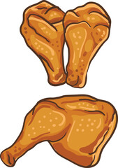 grilled chicken ,Fried chicken isolated on a white background.