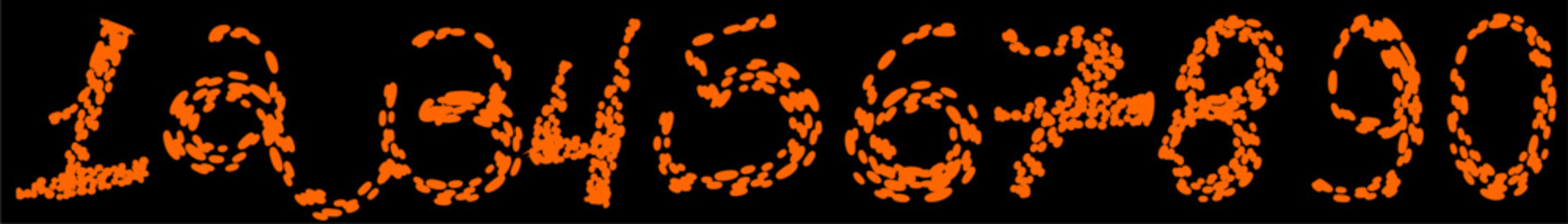 NUMBERS WITH PAINT SPRAY EFFECT