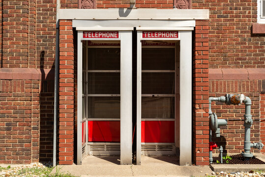Telephone booths.
