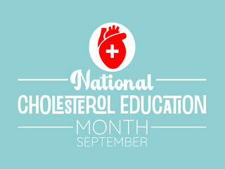 National Cholesterol Education Month Advocates for Knowledge, Prevention, and Wellness Strategies. Heart Health Awareness vector illustration banner template.