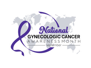 National Gynecologic Cancer Awareness Month Advocates for Awareness, Early Detection, and Support. Women's Health vector illustration banner template.