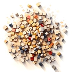 a pile of small square objects