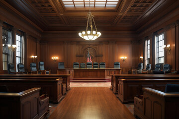 Empty courtroom or courtroom. generative ai
