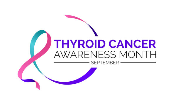 National Thyroid Cancer Awareness Month - Uniting for Hope, Education, and Support. Radiating Awareness vector banner template.