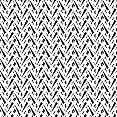 Brush strokes horizontal zigzag stripes print. Freehand chevron lines seamless pattern. Hand drawn background. Simple classic geometric ornament. Trendy grunge design