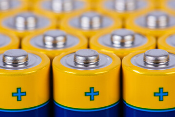Alkaline battery AA size, closeup view