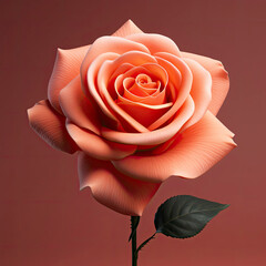 A beautiful pink rose against a soft pink background