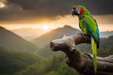 green and macaw