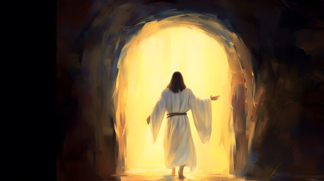 Resurrection of Jesus Christ from empty tomb.