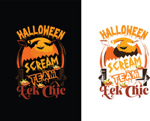 Halloween typography vintage vector tshirt design collection 