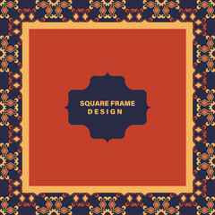 Frame with classic ornament. Template for your design. Square frame with can be used for backgrounds, motifs, textile, wallpapers, fabrics, gift wrapping, templates. Vector