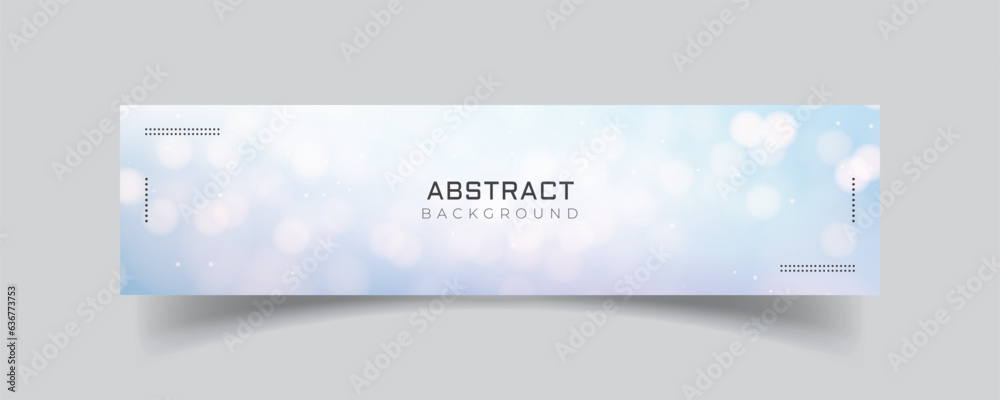 Sticker linkedin banner design with shiny light background