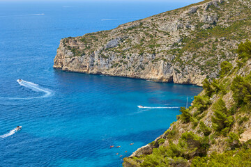 Spanish mediterranean sunny scenic coastline.