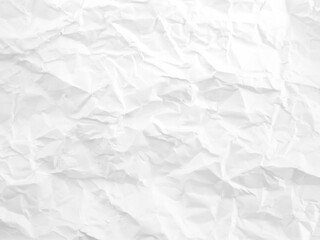 crumpled white paper texture, creases parchment abstract pattern background - obrazy, fototapety, plakaty