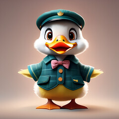 3d duck in a hat