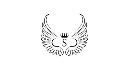 LUXURY EAGLE WITH WINGS LOGO S