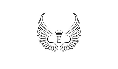 LUXURY EAGLE WITH WINGS LOGO E
