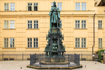 Fototapeta premium Ancient sculptures in the architecture of the city. Historical and cultural heritage. Background.