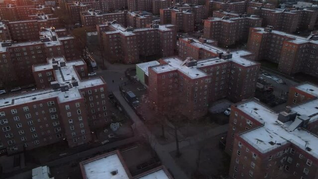 Aerial view of a Red Hook housing project in Brooklyn, New York
