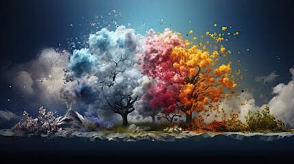 Fototapeta na wymiar Tree changing color