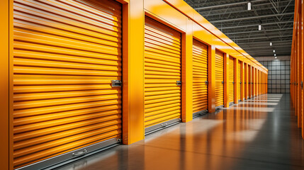 Self Storage Units With Yellow Metal Doors