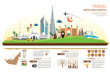 Fototapeta premium travel United Arab Emirates infographic design. Vector elements. 
