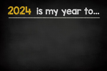 2024 new year expectations on chalkboard