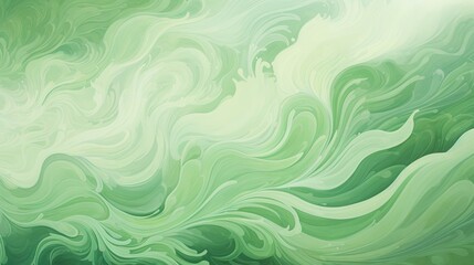 Fototapeta na wymiar a painting of a green and white swirly pattern on a wall. generative ai