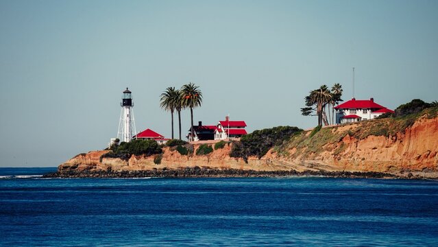 Lighthouse stands majestically in the Point Loma peninsula of San Diego, California