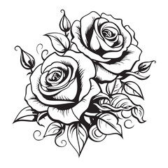 Rose motif,Flower design elements vector
