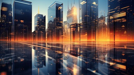 Fototapeta premium big city with skyscrapers