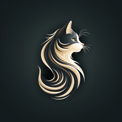 cat avatar minimalist outline graphic