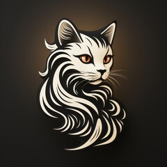 Obraz premium cat minimalistic avatar