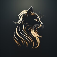 Fototapeta premium minimalistic cat illustration perfect for avatar