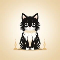 Obraz premium minimalistic cat illustration perfect for avatar