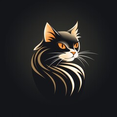 Fototapeta premium minimalistic cat illustration perfect for avatar