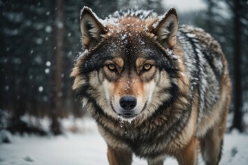 Naklejka premium wolf in the snow