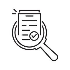 review thin line icon like assesment or audit. stroke trend modern paperwork logotype graphic linear design isolated on white. concept of analyze project or market regulatory or bank statement list