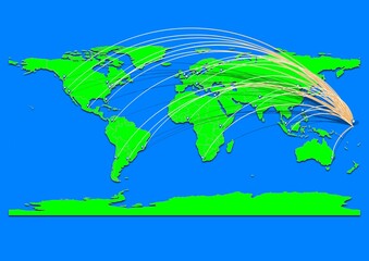Vibrant South Tarawa, Kiribati map - Export concept map for South Tarawa, Kiribati on World map. Suitable for export concepts. File is suitable for digital editing and prints of all sizes.