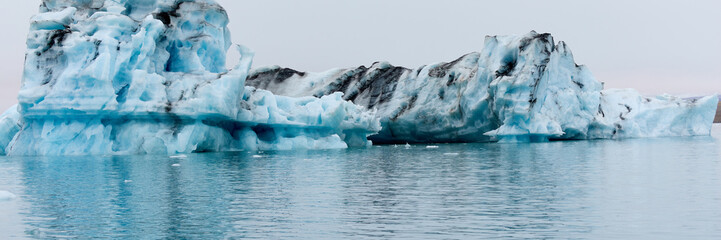 A iceberg in Iceland. A iceberg flowing into the Jokulsarlon lagoon, detached from the glacier's front.