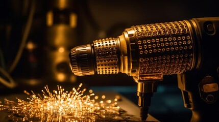 Efficient Illumination: Modern Plug-in LED Lamp - Carving a Path with Electric Technology and Steel Components, generative AI