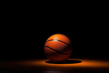 Obraz premium basketball isolated on black background (generative ai)