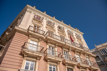  Historic architecture  in Cadiz on a beautiful summer morning.