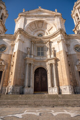 Exterior of Cadiz Cathedral in summer.