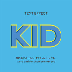 Editable Cute kids text effect 3d text style effect mockup template